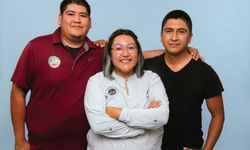 Robert, Shandiin, and Marshall pose side by side