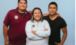 Ancestral Lands staff Rob, Shandiin, and Marshall posing for a photo